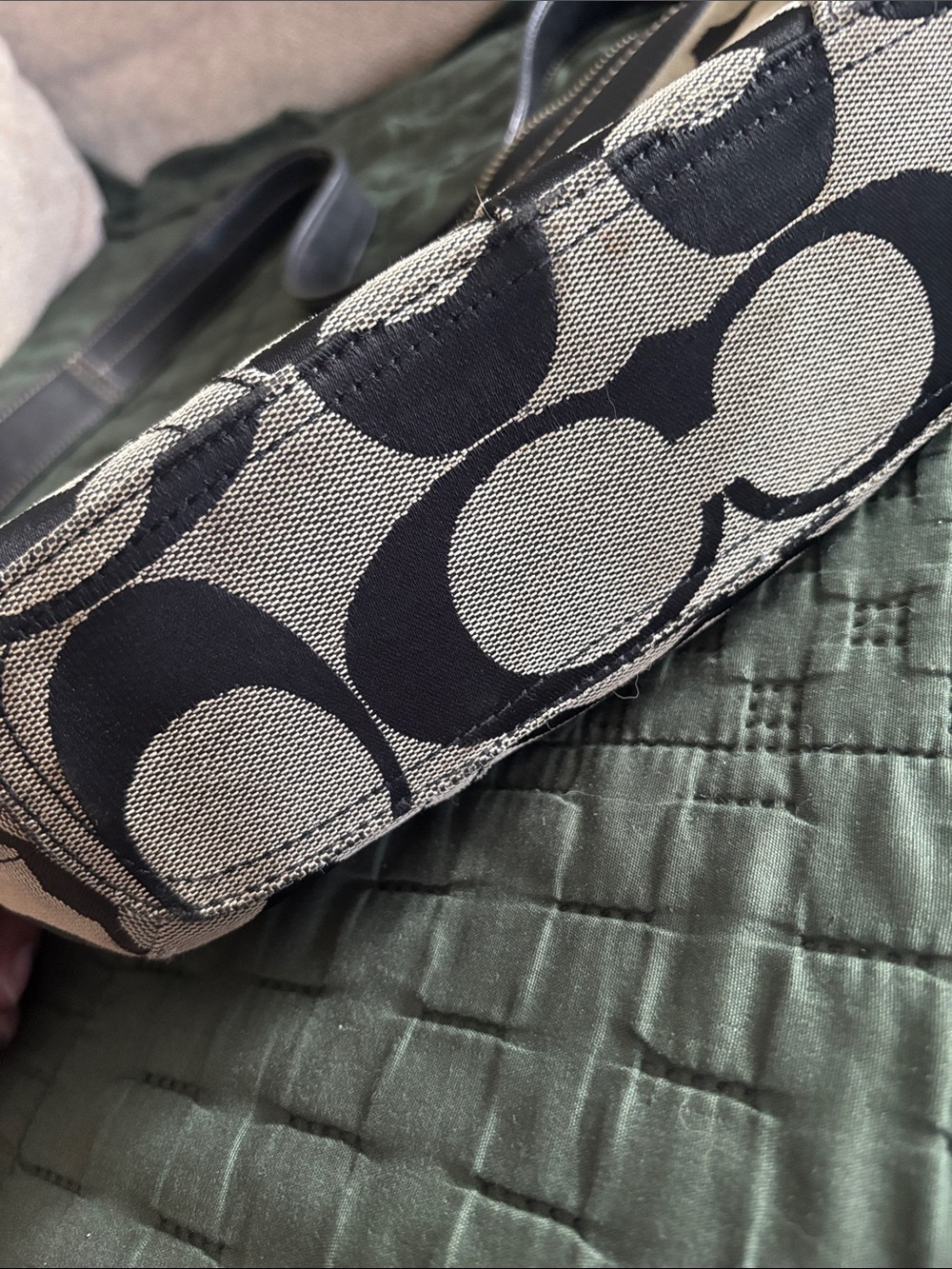 Coach Black and Gray Signature Shoulder Bag - Picture 6 of 10